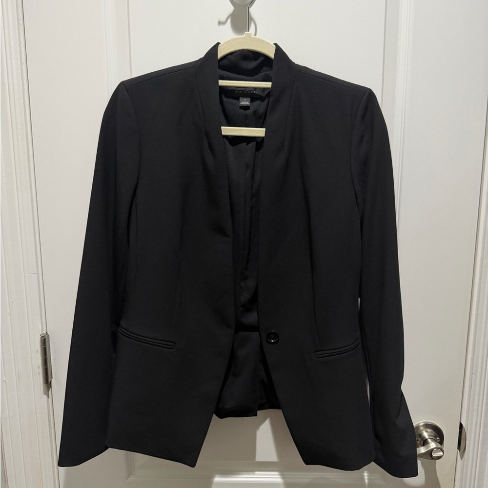 Ann Taylor Classic Black  Blazer - One Button